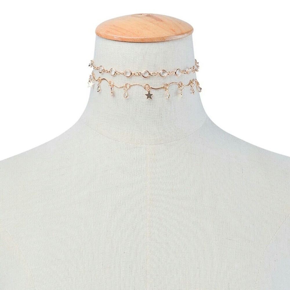Crystal Star Charms Choker Set